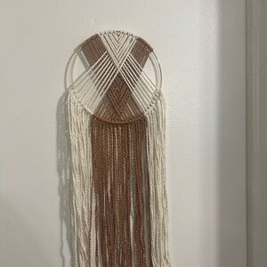 Handcrafted Macrame Wall Hanging in Cream and Brown
